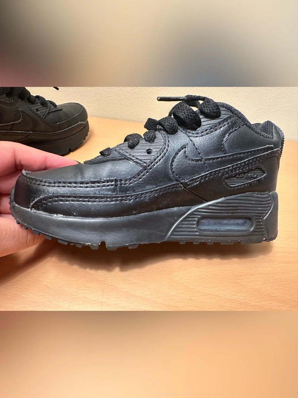 Nike Air Max 90 Low Triple Black Unisex Shoes Size 12C